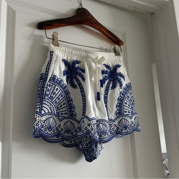 Farm Rio Blue Palm Trees Richelieu Short - Picture 6 of 9